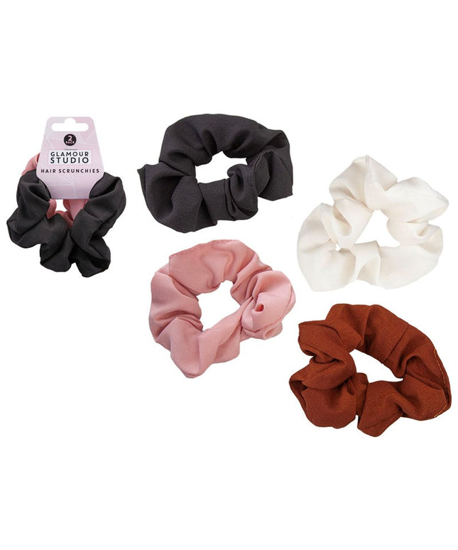 HAIR SCRUNCHIES ON HANG 2PC ASSTD COLS