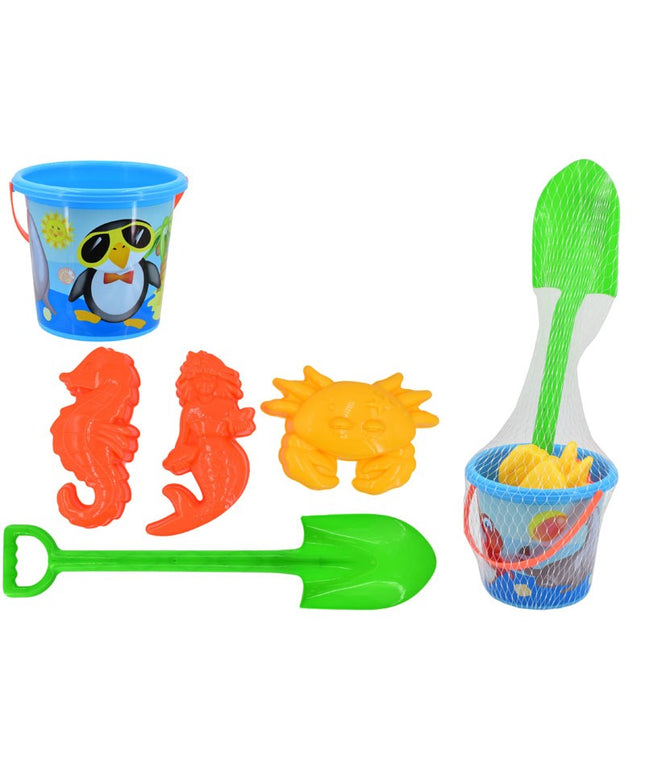 Kids Beach Bucket & Spade Set with Moulds – Outdoor Sand Toy