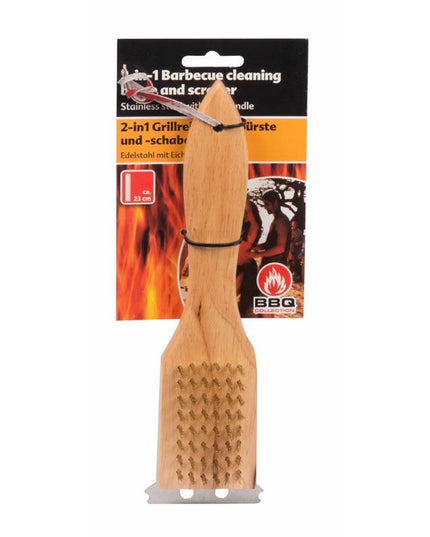 Deluxe BBQ Cleaning Brush 2-in-1 23cm – Grill Brush & Scraper