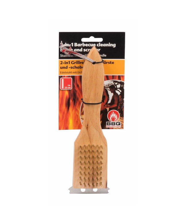 Deluxe BBQ Cleaning Brush 2-in-1 23cm – Grill Brush & Scraper