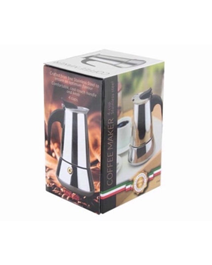 Stainless Steel Coffee Pot 4 Cup – Classic Stovetop Coffee Maker – Espresso Percolator