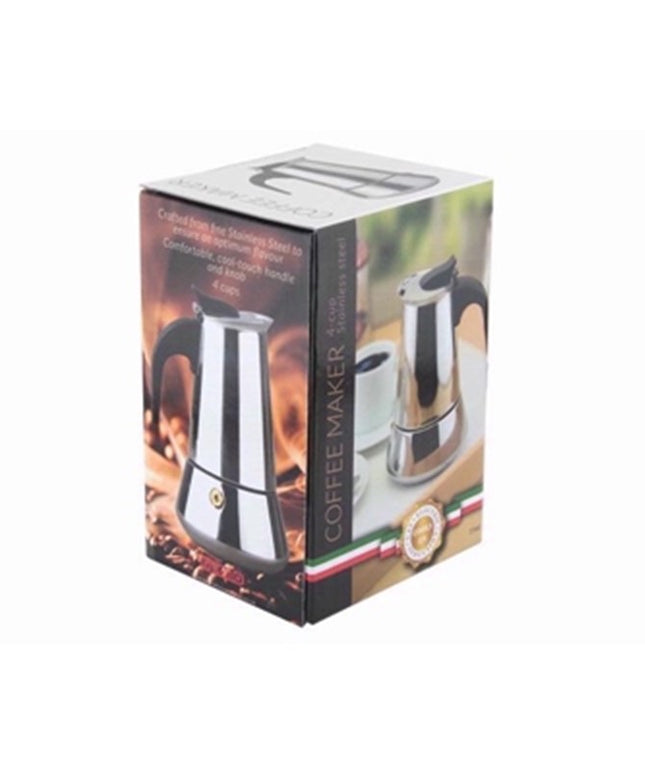 Stainless Steel Coffee Pot 4 Cup – Classic Stovetop Coffee Maker – Espresso Percolator