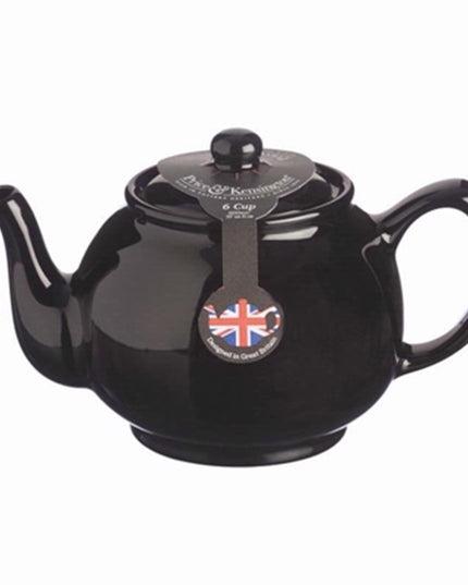 Price & Kensington 6 Cup Teapot – Black Ceramic Teapot – Large Classic Tea Pot