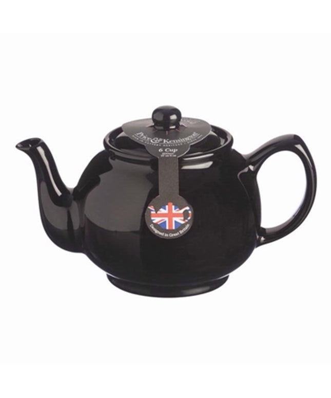 Price & Kensington 6 Cup Teapot – Black Ceramic Teapot – Large Classic Tea Pot