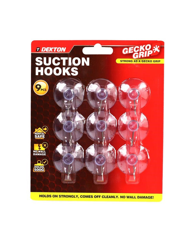 DEKTON GECKOGRIP SUCTION HOOKS LARGE 9PC