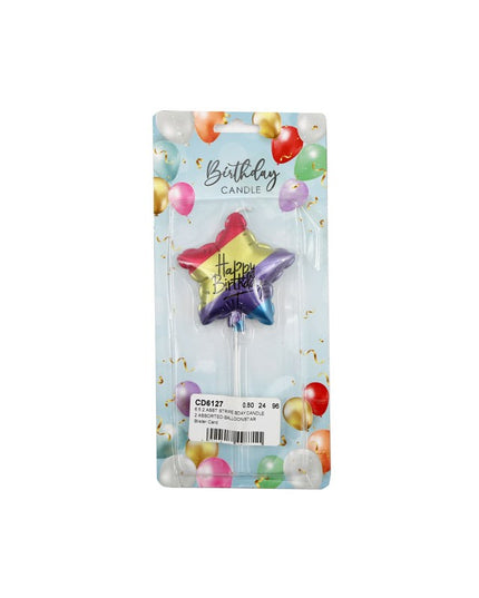 BIRTHDAY BALLOON CANDLE STRIPE