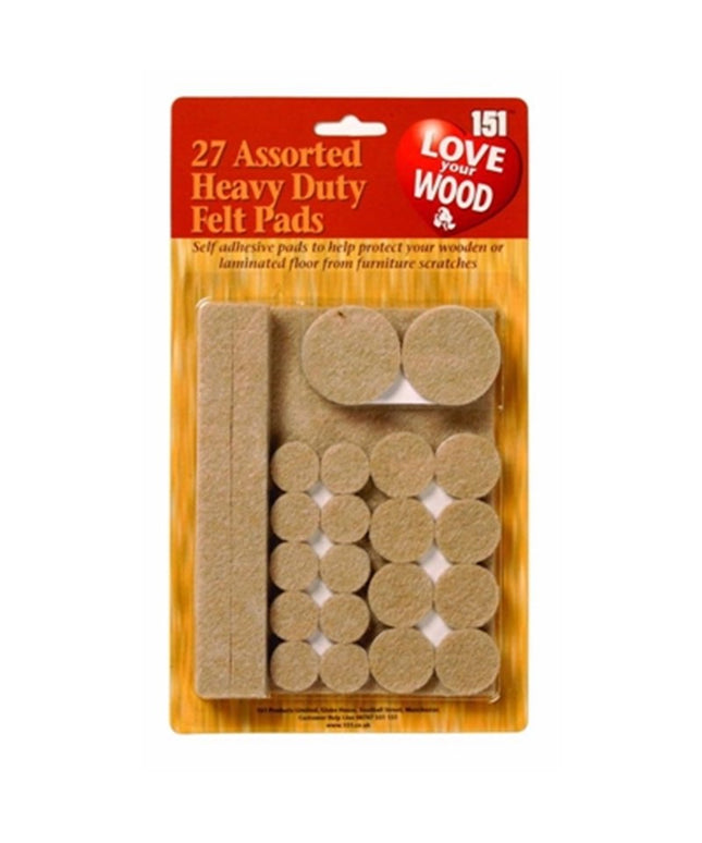 LOVE YOUR WOOD FELT PADS HEAVY DUTY ASSORTED PACK OF