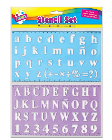 ART BOX STENCIL SET ALPHABET