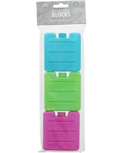 Mini Ice Blocks Reusable 3 Pack | Freezer Cool Packs for Lunch Box Cooler Bag Picnic
