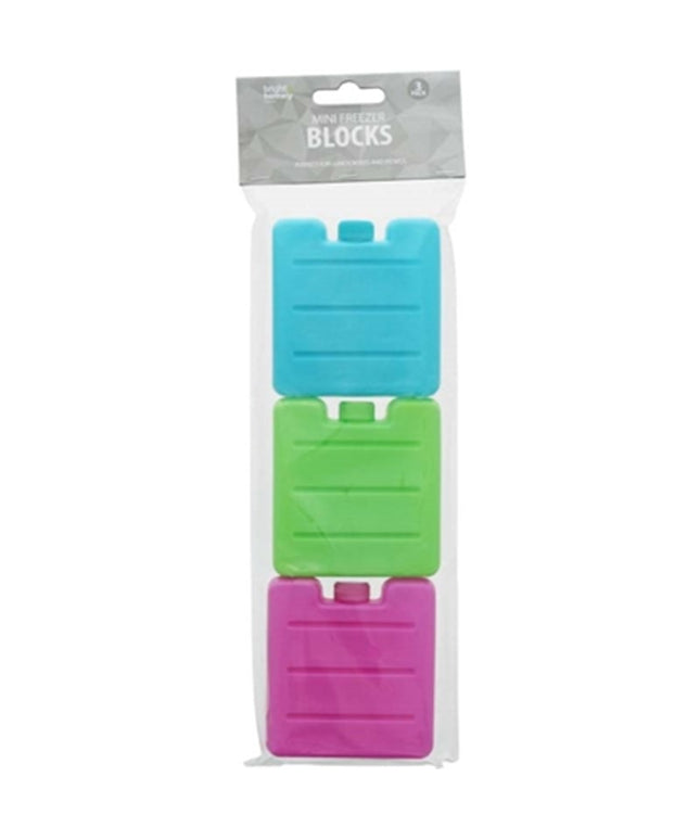 Mini Ice Blocks Reusable 3 Pack | Freezer Cool Packs for Lunch Box Cooler Bag Picnic
