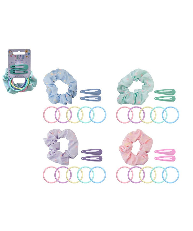 HAIR ACCESSORIES SET ON ASSTD COLS.