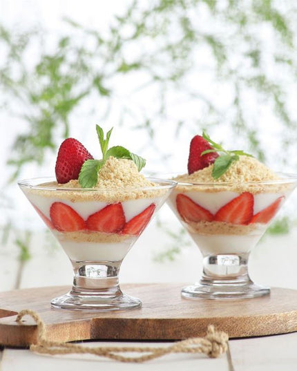 Ice Cream Glass Cups Set of 3 Dessert Sundae Bowls Serving Glasses Kitchen
