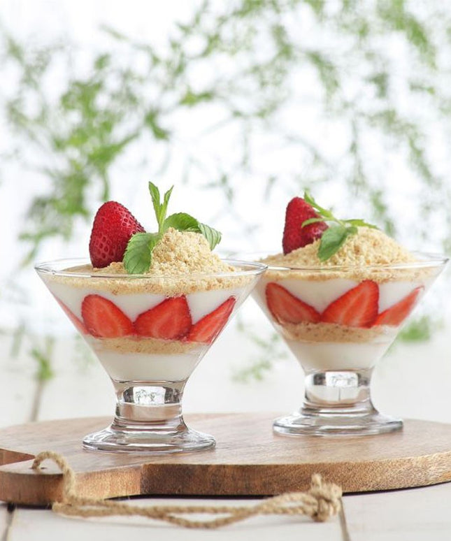 Ice Cream Glass Cups Set of 3 Dessert Sundae Bowls Serving Glasses Kitchen