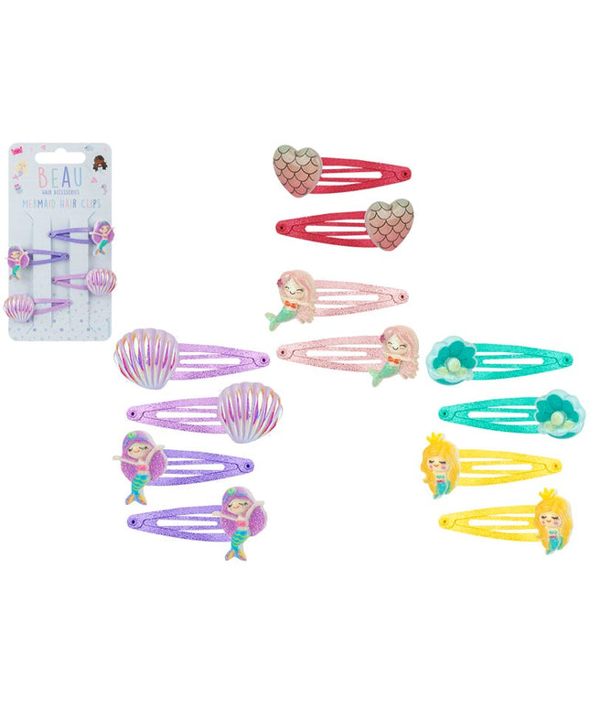BEAU MERMAID HAIR CLIPS 3ASSTD COLOURS