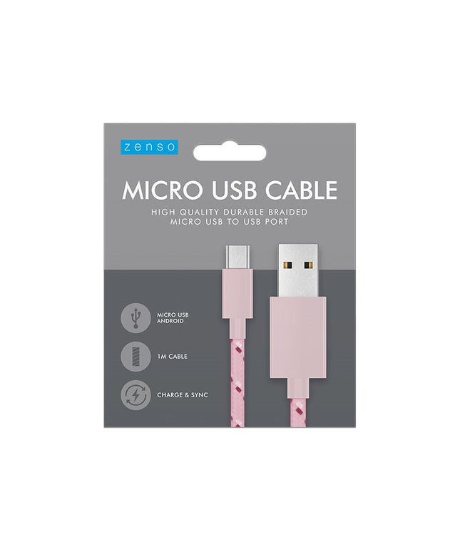 ZENSO MICRO TO USB 1M BRAIDED CABLE