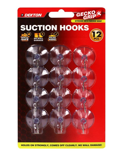 DEKTON GECKOGRIP SUCTION HOOKS MEDIUM 12PC