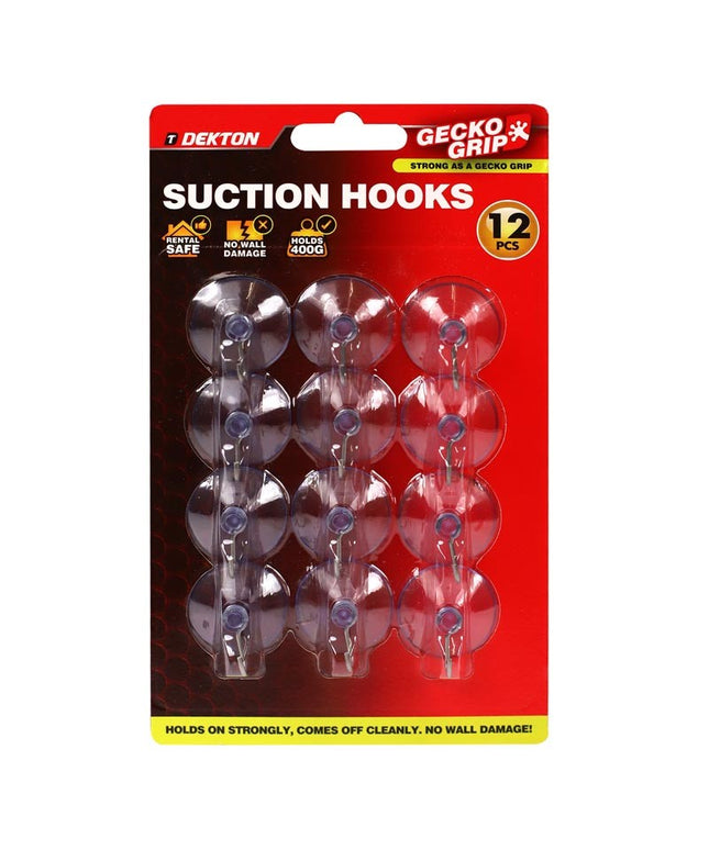 DEKTON GECKOGRIP SUCTION HOOKS MEDIUM 12PC