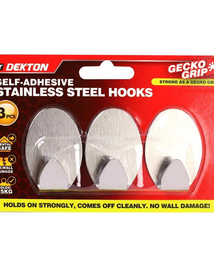 DEKTON GECKOGRIP STAINLESS STEEL HOOKS 3PC