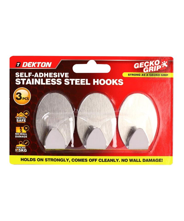 DEKTON GECKOGRIP STAINLESS STEEL HOOKS 3PC