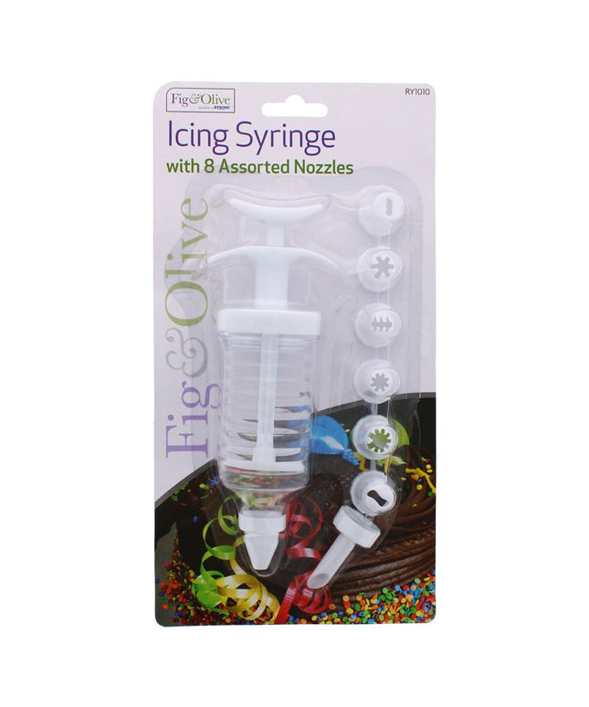 FIG & OLIVE ICING SYRINGE WITH 8 NOZZLES ASSORTED