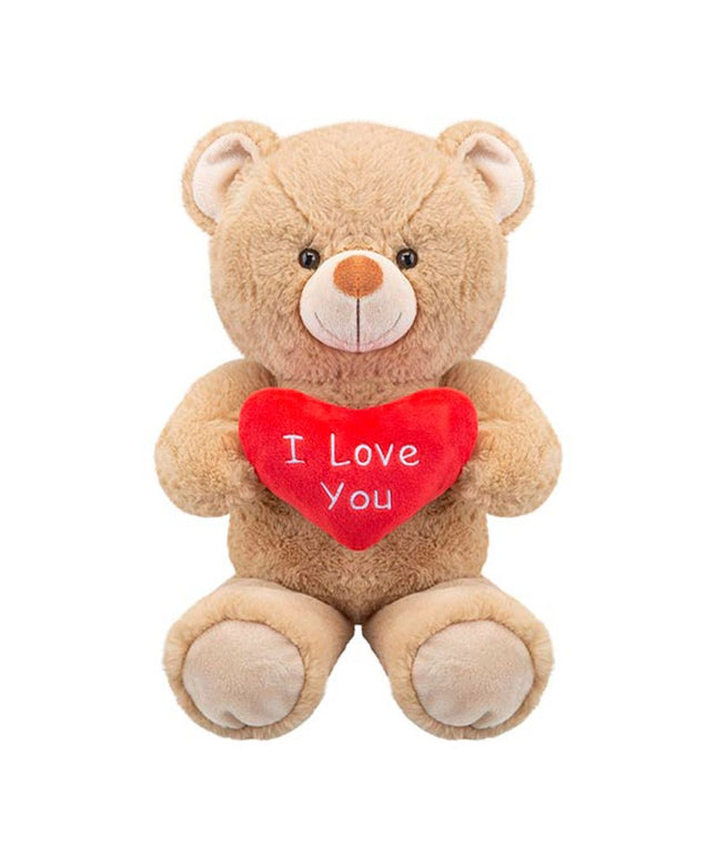 VALENTINES LOGAN BROWN BEAR WITH LOVE HEART 28CM