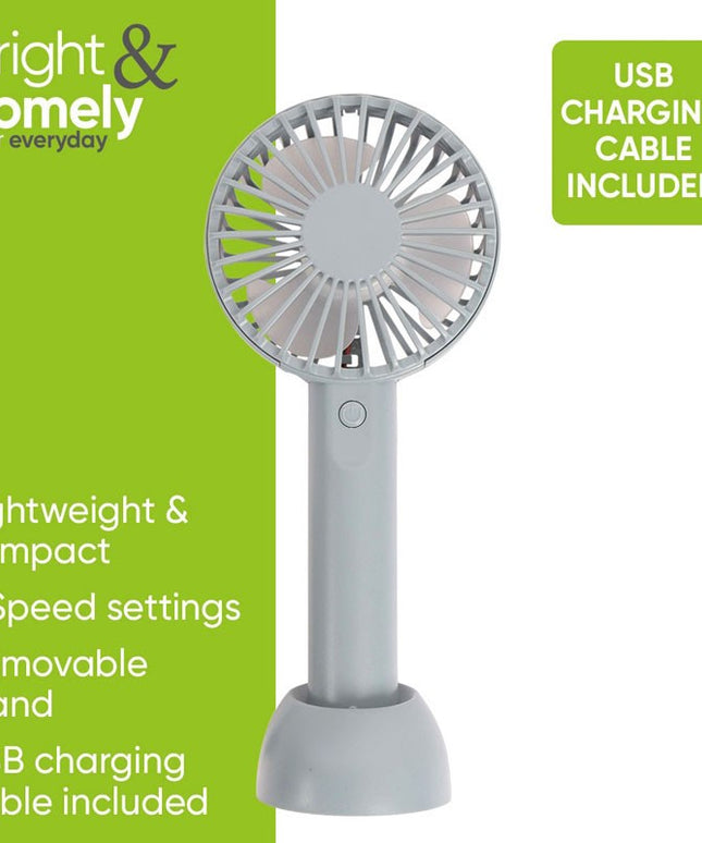 Rechargeable Handheld USB Fan | Portable Mini Cooling Fan for Travel & Summer
