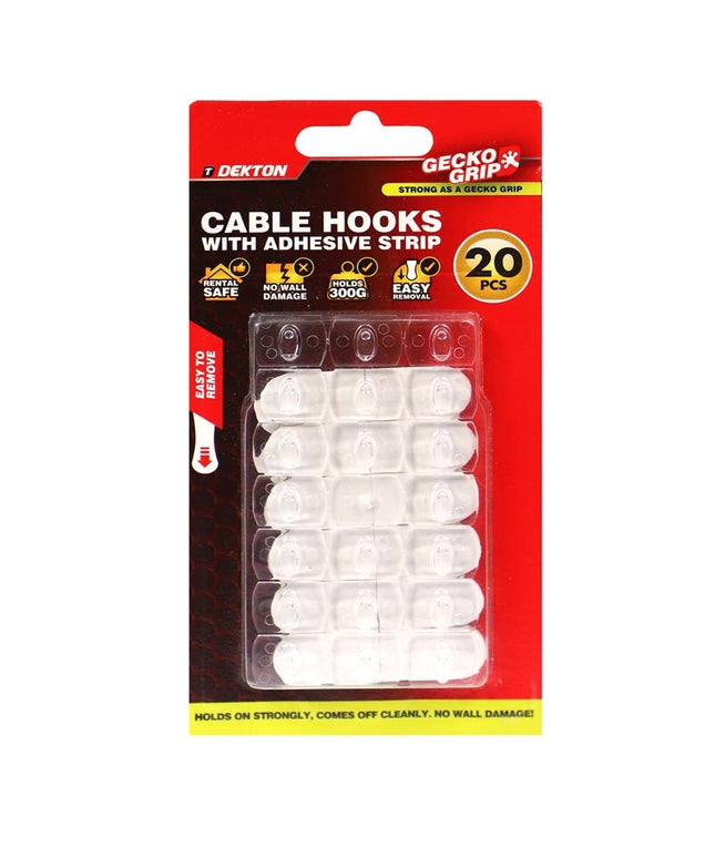 PIN
DEKTON GECKOGRIP CLEAR CABLE HOOKS 20PC