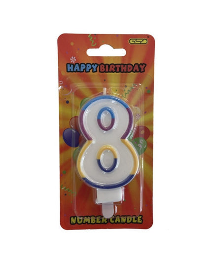 Rainbow Number Candle 8