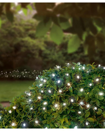 The Outdoor Living Company 200 LED Battery Operated String Lights – Cool White, 15.9m (Green Cable)
