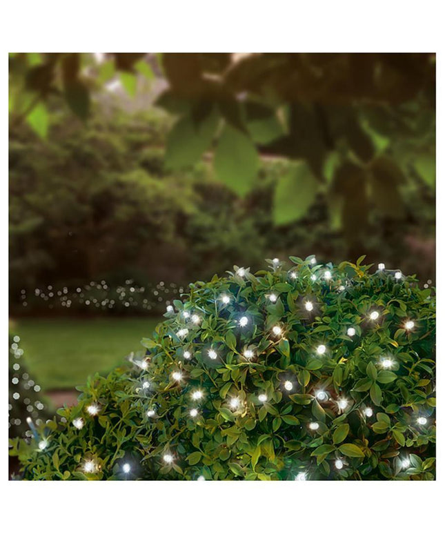 The Outdoor Living Company 200 LED Battery Operated String Lights – Cool White, 15.9m (Green Cable)
