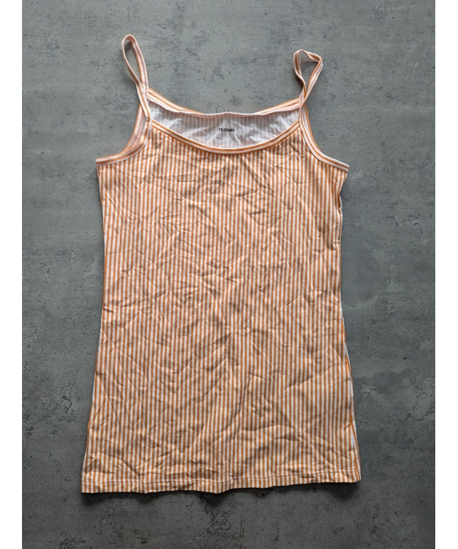 Ladies Tezenis Striped Cami Top Orange White Sleeveless Vest Summer