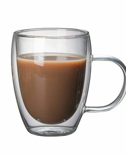 Double-Walled Glass Mug with Handle – 350ml