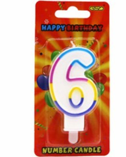 Rainbow Number Candle 6