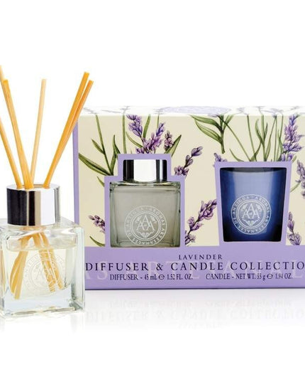 Lavender Diffuser & Candle Collection Gift Set – 45ml Reed Diffuser + 55g Candle