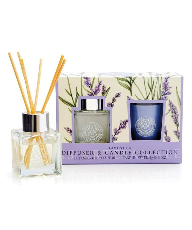 Lavender Diffuser & Candle Collection Gift Set – 45ml Reed Diffuser + 55g Candle