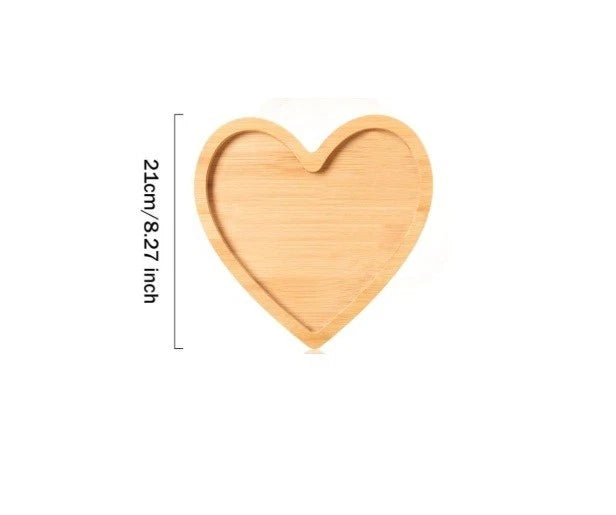 Heart-Shaped Wooden Trinket Tray
