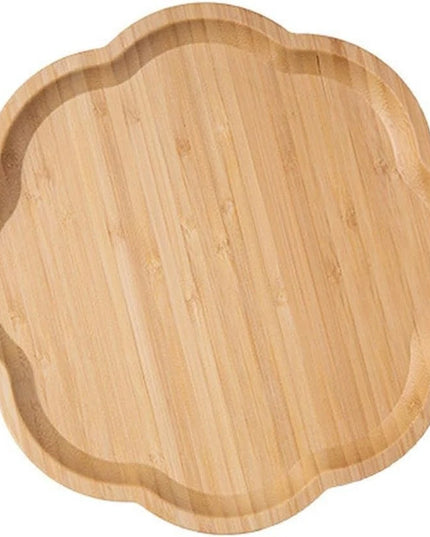 Flower-Shaped Wooden Serving Tray – 20cm