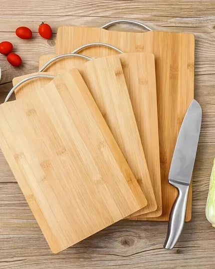 Bamboo Wooden Cutting & Serving Board with Metal Handle – 40 × 60 cm