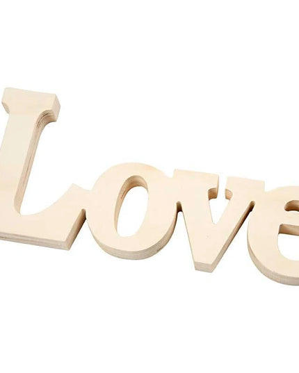 Wooden “LOVE” Word Cut Out Sign – 23cm Craft Decoration