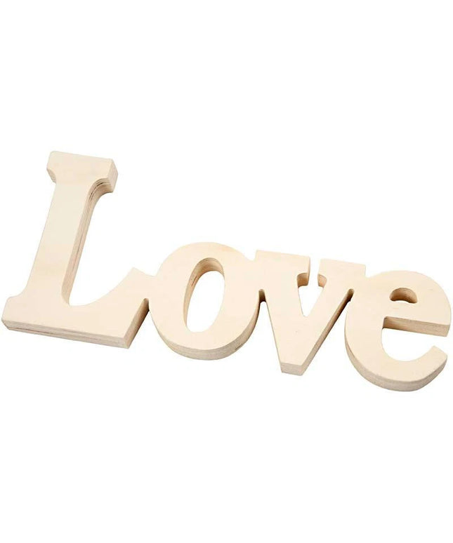 Wooden “LOVE” Word Cut Out Sign – 23cm Craft Decoration