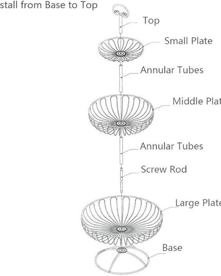 3-Tier Stainless Steel Fruit Basket Stand for Kitchen and Home Storage