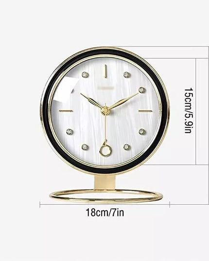 Modern Table Clock with Metal Stand
