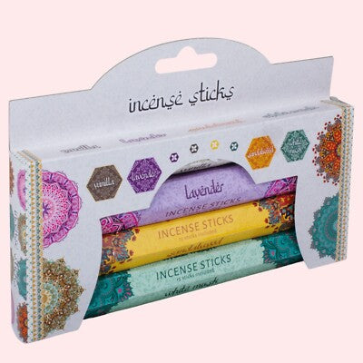 Incense Sticks Gift Set Aromatherapy Fragrance Pack Vanilla Lavender Home Scent