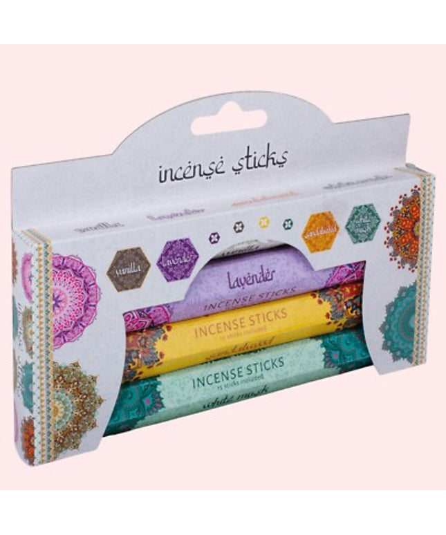 Incense Sticks Gift Set Aromatherapy Fragrance Pack Vanilla Lavender Home Scent