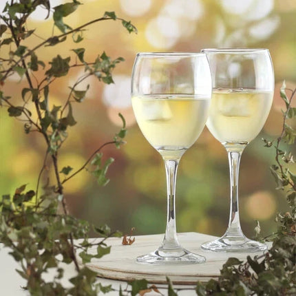 Set of 3 Wine Glasses 245cc – Clear Glass Goblet Drinking Glasses for Wine, Water & Cocktails