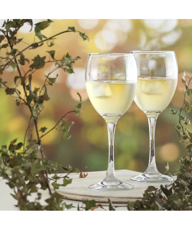 Set of 3 Wine Glasses 245cc – Clear Glass Goblet Drinking Glasses for Wine, Water & Cocktails