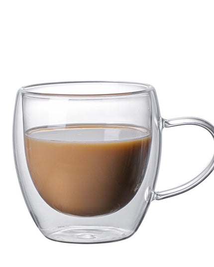 Double-Walled Glass Mug with Handle – 250ml