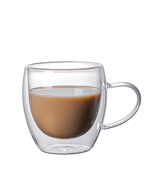 Double-Walled Glass Mug with Handle – 250ml