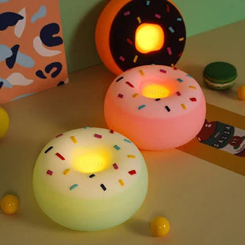 Donut Night Light for Kids – Soft Silicone LED Bedside Lamp