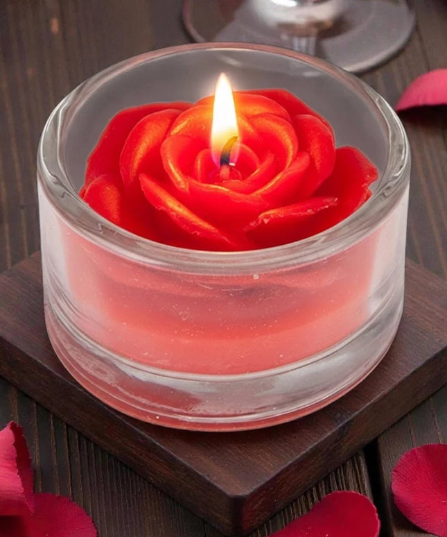 Scented Rose Candle in Glass